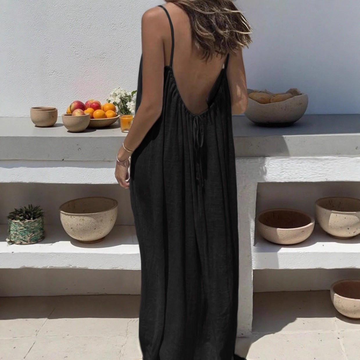Ocean Halo Backless Loose-Fit Dress
